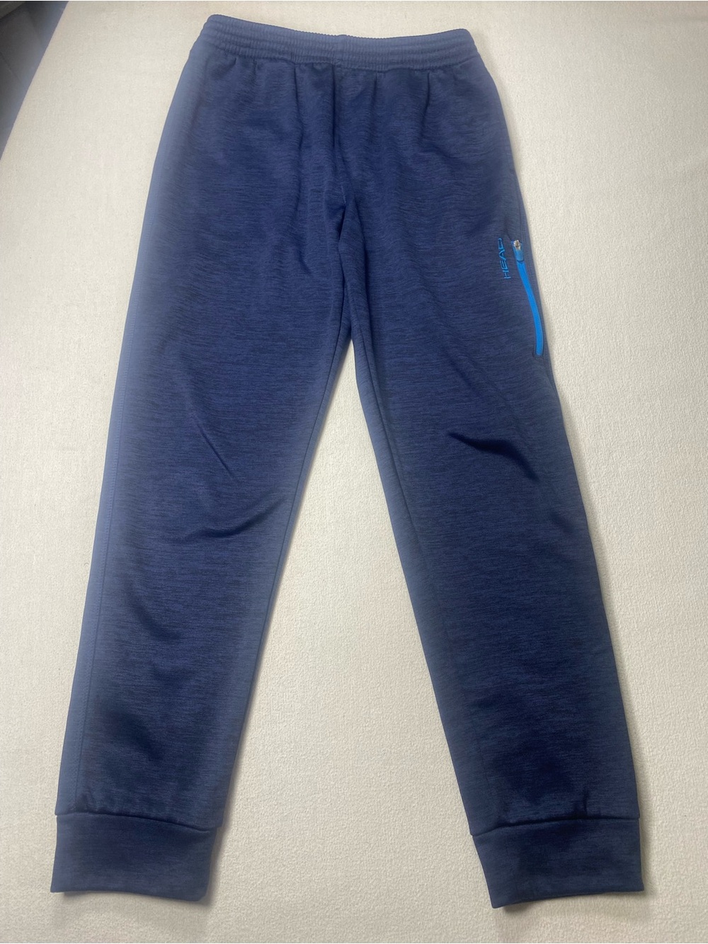 Head Navy Sweat Joggers with Bright Blue Zip Detail